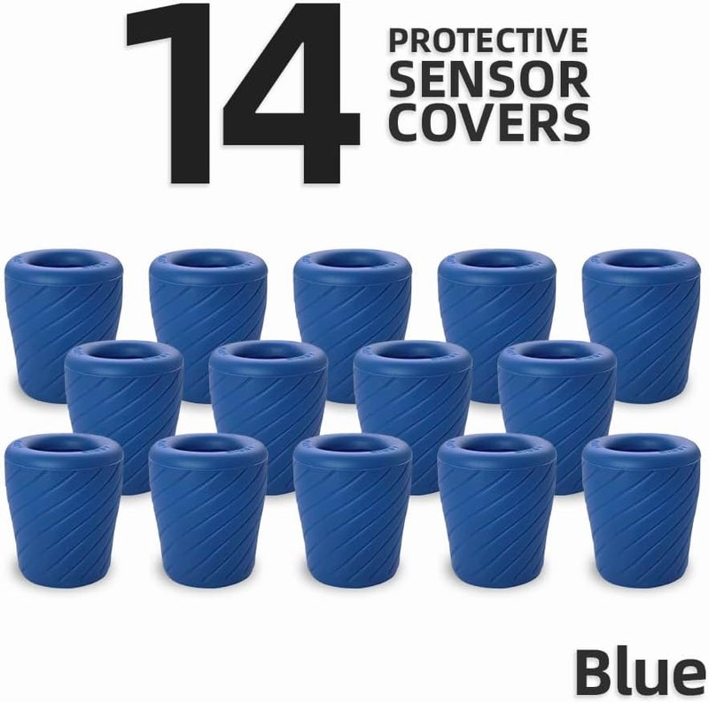 ARYZE 14 Pack Golf Club Sensor Covers – Durable Protection, Compatible with Garmin Approach CT10, Arccos Smart Sensors, Golf Pad Tag, and Other GPS Club Tracking Sensors (Blue, Standard) - Image 2